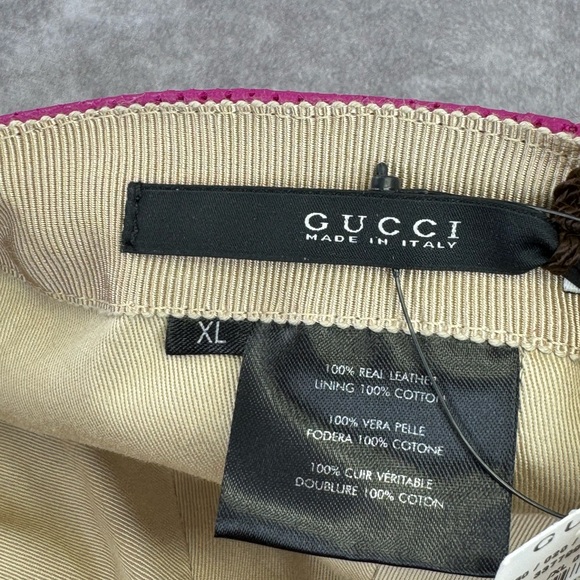 Gucci Fuchsia Lambskin Leather Pink Hat NWT - Picture 8 of 12